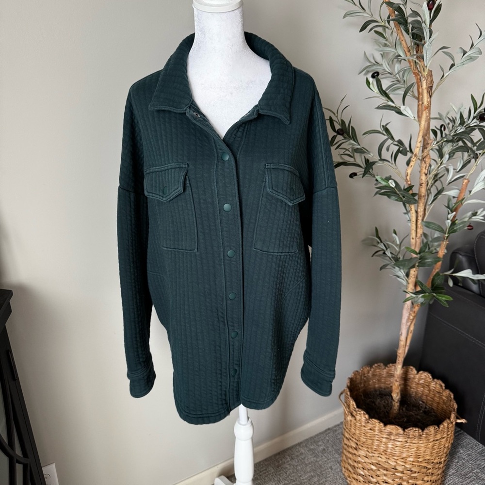 Aerie Offline Lumberjane Quilted Knit Jacket